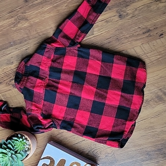 Denim and Flower Buffalo Plaid Button Down Boys Shirt - Picture 6 of 6